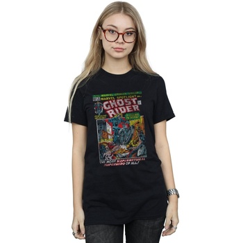 Abbigliamento Donna T-shirts a maniche lunghe Marvel Ghost Rider Distressed Spotlight Nero