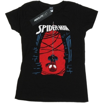 Abbigliamento Donna T-shirts a maniche lunghe Marvel Spider-Man Hanging Sketch Nero