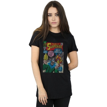 Abbigliamento Donna T-shirts a maniche lunghe Marvel Iron Man Distressed Suspense Cover Nero