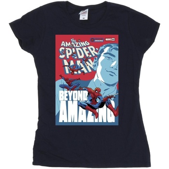 Abbigliamento Donna T-shirts a maniche lunghe Marvel Spider-Man Beyond Amazing Cover Blu