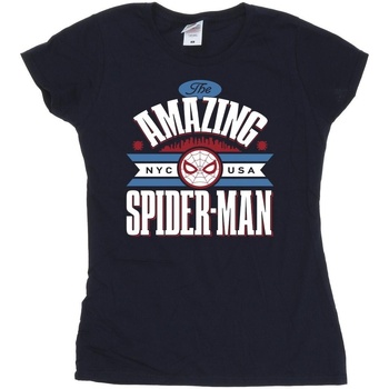 Abbigliamento Donna T-shirts a maniche lunghe Marvel Spider-Man NYC Amazing Blu
