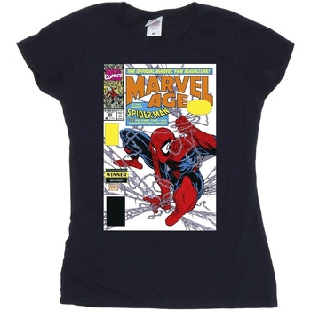 Abbigliamento Donna T-shirts a maniche lunghe Marvel Spider-Man  Age Comic Cover Blu