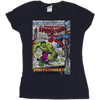 Abbigliamento Donna T-shirts a maniche lunghe Marvel Spider-Man VS Hulk Cover Blu