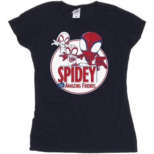 Abbigliamento Donna T-shirts a maniche lunghe Marvel Spidey And His Amazing Friends Circle Blu