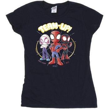 Abbigliamento Donna T-shirts a maniche lunghe Marvel Spidey And His Amazing Friends Sketch Blu