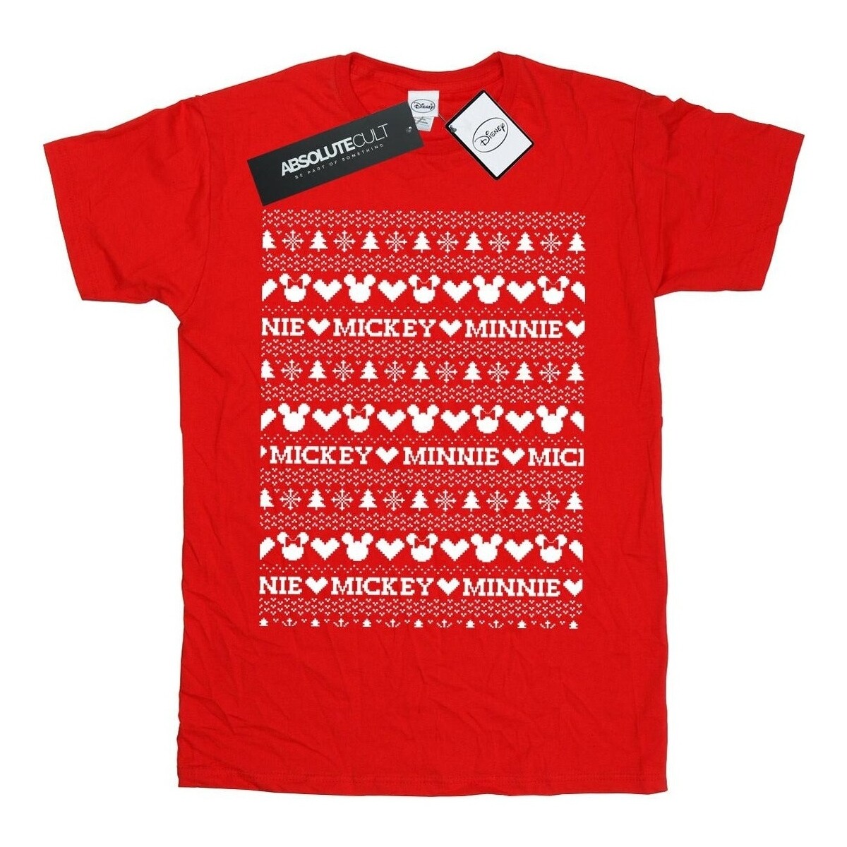 Abbigliamento Uomo T-shirts a maniche lunghe Disney Mickey And Minnie Christmas Fair Isle Rosso