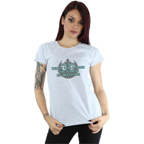 Abbigliamento Donna T-shirts a maniche lunghe Disney Rogue One I'm One With The Force Green Grigio
