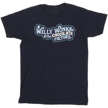 Abbigliamento Bambino T-shirt maniche corte Willy Wonka Chocolate Factory Logo Blu