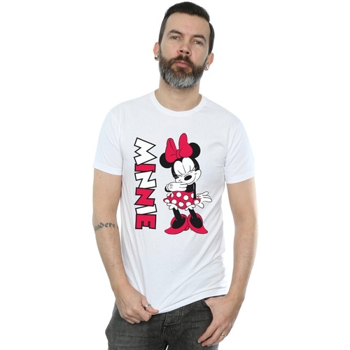 Abbigliamento Uomo T-shirts a maniche lunghe Disney Minnie Mouse Giggling Bianco