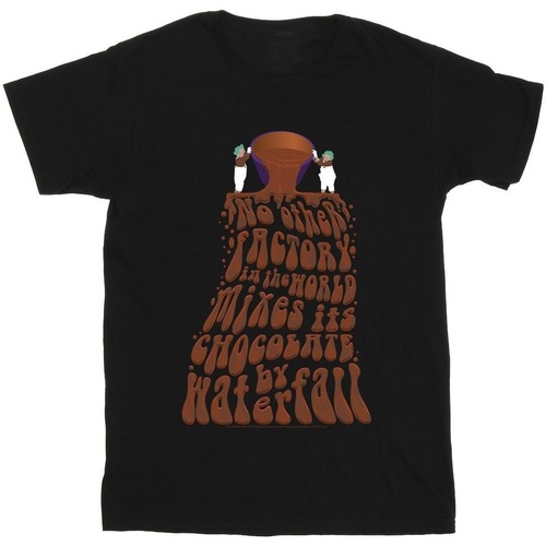 Abbigliamento Bambino T-shirt maniche corte Willy Wonka Chocolate Waterfall Nero