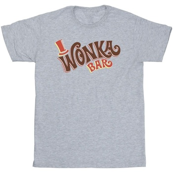 Abbigliamento Bambino T-shirt maniche corte Willy Wonka Bar Logo Grigio