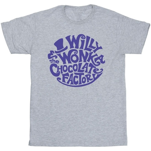 Abbigliamento Bambino T-shirt maniche corte Willy Wonka & The Chocolate Fact Typed Logo Grigio
