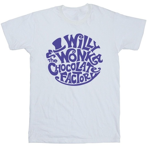 Abbigliamento Bambino T-shirt maniche corte Willy Wonka & The Chocolate Fact Typed Logo Bianco