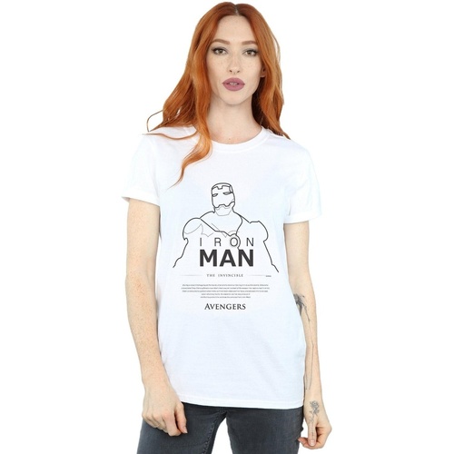 Abbigliamento Donna T-shirts a maniche lunghe Marvel Iron Man Single Line Bianco