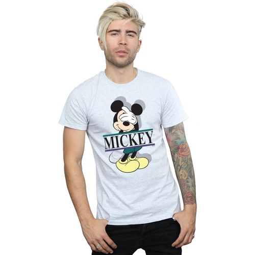 Abbigliamento Uomo T-shirts a maniche lunghe Disney Mickey Mouse Letters Grigio