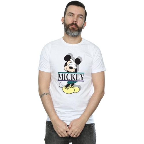 Abbigliamento Uomo T-shirts a maniche lunghe Disney Mickey Mouse Letters Bianco