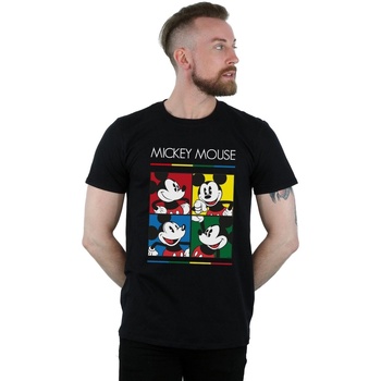 Abbigliamento Uomo T-shirts a maniche lunghe Disney Mickey Mouse Square Colour Nero