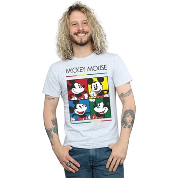 Abbigliamento Uomo T-shirts a maniche lunghe Disney Mickey Mouse Square Colour Grigio