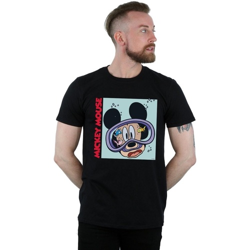 Abbigliamento Uomo T-shirts a maniche lunghe Disney Mickey Mouse Under Water Nero