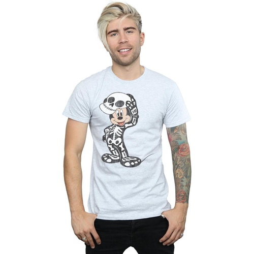Abbigliamento Uomo T-shirts a maniche lunghe Disney Mickey Mouse Skeleton Grigio