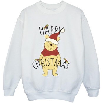 Abbigliamento Bambino Felpe Disney Winnie The Pooh Happy Christmas Holly Bianco