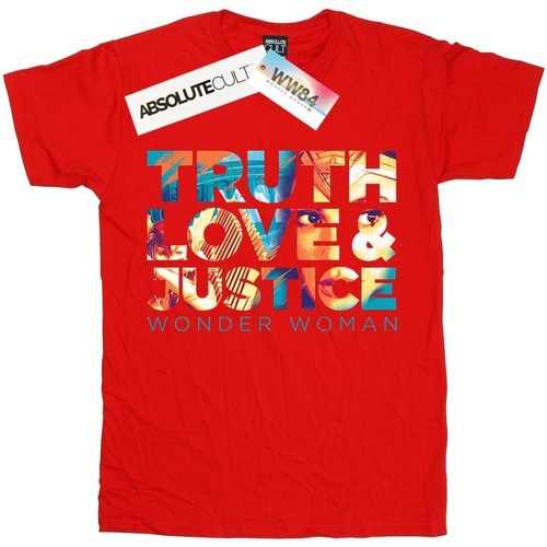 Abbigliamento Bambino T-shirt maniche corte Dc Comics Wonder Woman 84 Diana Truth Love Justice Rosso