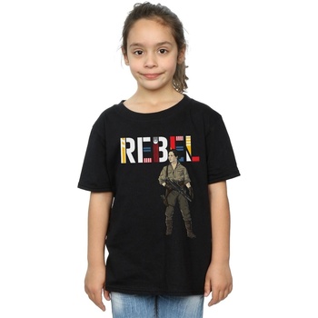 Abbigliamento Bambina T-shirts a maniche lunghe Disney The Rise Of Skywalker Rebel Rose Nero