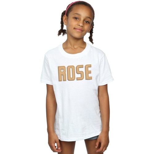 Abbigliamento Bambina T-shirts a maniche lunghe Disney The Rise Of Skywalker Rose Text Logo Bianco