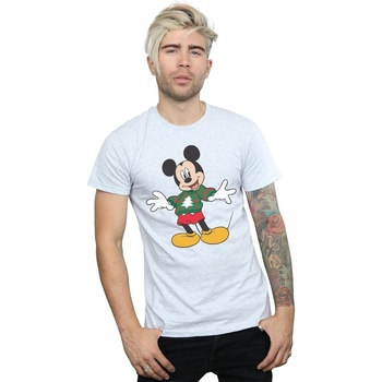 Abbigliamento Uomo T-shirts a maniche lunghe Disney Mickey Mouse Christmas Jumper Stroke Grigio
