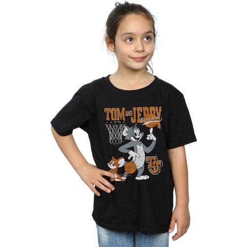 Abbigliamento Bambina T-shirts a maniche lunghe Dessins Animés Spinning Basketball Nero