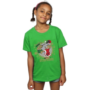 Abbigliamento Bambina T-shirts a maniche lunghe Dessins Animés Christmas Surprise Verde