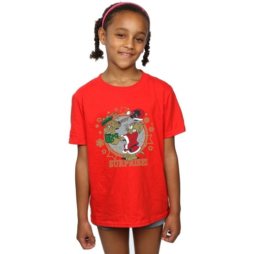 Abbigliamento Bambina T-shirts a maniche lunghe Dessins Animés Christmas Surprise Rosso