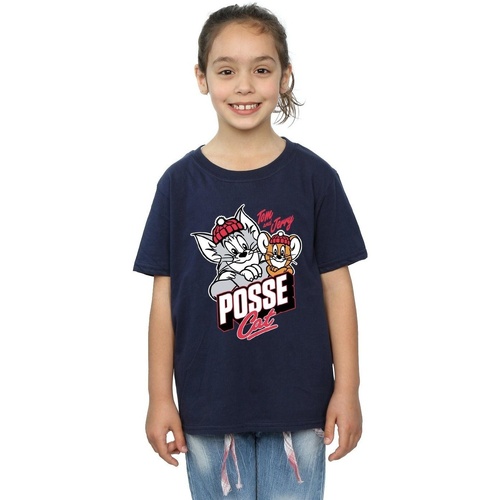 Abbigliamento Bambina T-shirts a maniche lunghe Dessins Animés Posse Cat Blu