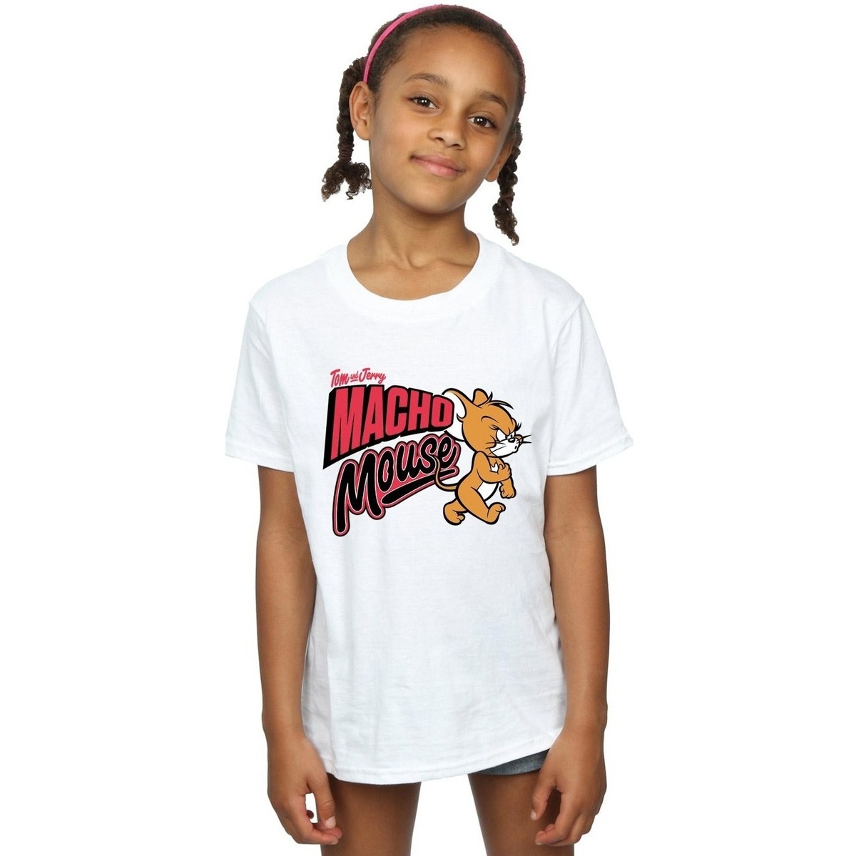 Abbigliamento Bambina T-shirts a maniche lunghe Dessins Animés Macho Mouse Bianco