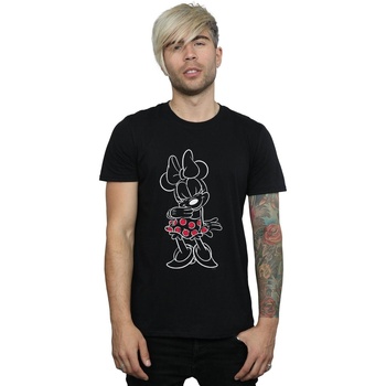 Abbigliamento Uomo T-shirts a maniche lunghe Disney Minnie Mouse Outline Polka Dot Nero