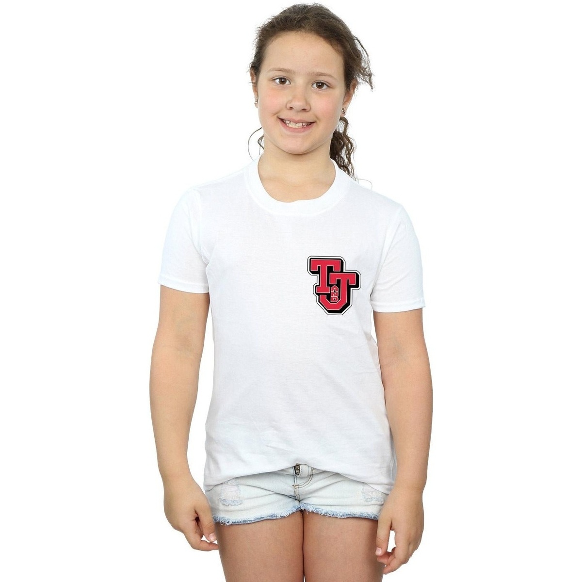 Abbigliamento Bambina T-shirts a maniche lunghe Dessins Animés Collegiate Logo Bianco