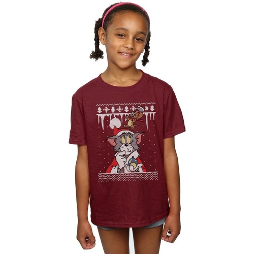 Abbigliamento Bambina T-shirts a maniche lunghe Dessins Animés Christmas Fair Isle Multicolore