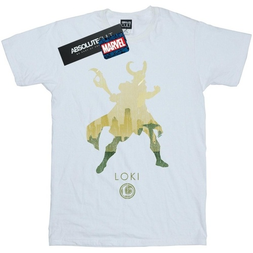Abbigliamento Donna T-shirts a maniche lunghe Marvel Loki Silhouette Bianco