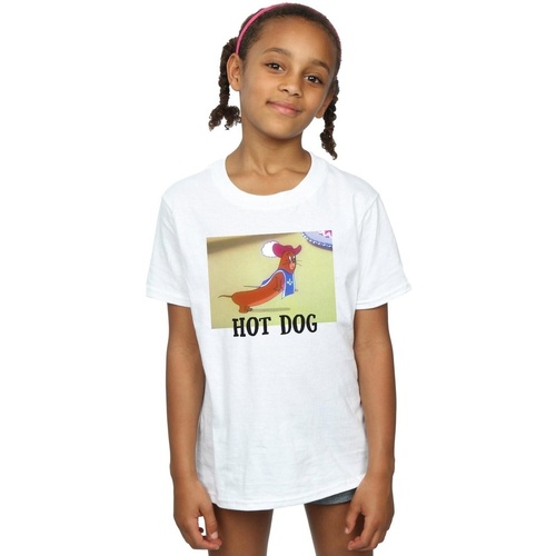 Abbigliamento Bambina T-shirts a maniche lunghe Dessins Animés Hot Dog Bianco