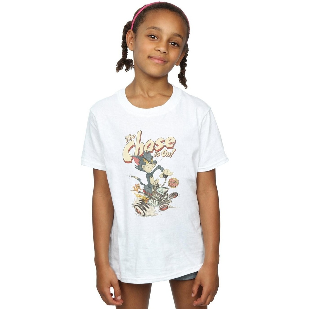 Abbigliamento Bambina T-shirts a maniche lunghe Dessins Animés The Chase Is On Bianco