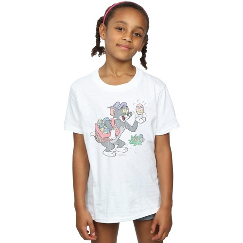 Abbigliamento Bambina T-shirts a maniche lunghe Dessins Animés Egg Hunt Bianco