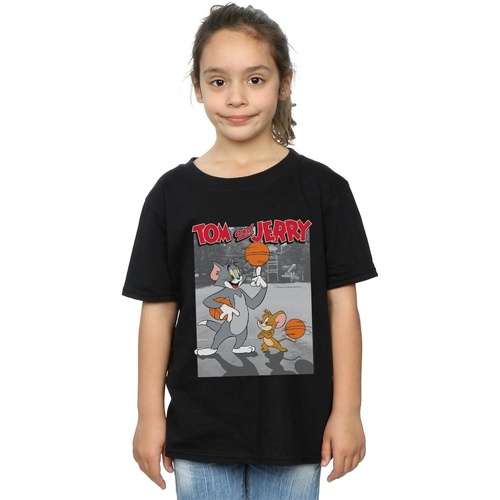 Abbigliamento Bambina T-shirts a maniche lunghe Dessins Animés Basketball Buddies Nero