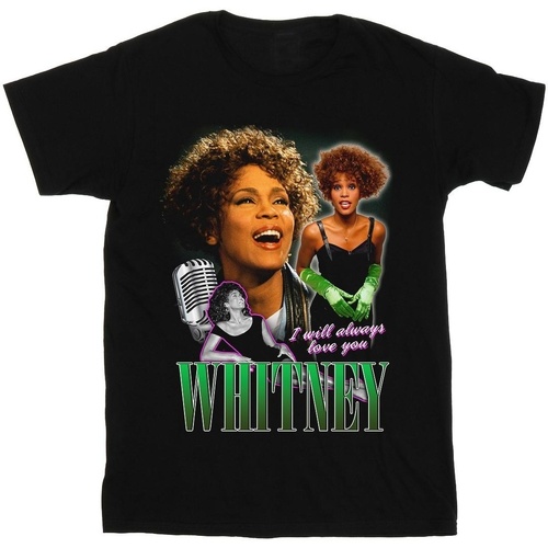 Abbigliamento Bambino T-shirt maniche corte Whitney Houston I Will Always Love You Homage Nero