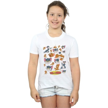 Abbigliamento Bambina T-shirts a maniche lunghe Dessins Animés  Bianco