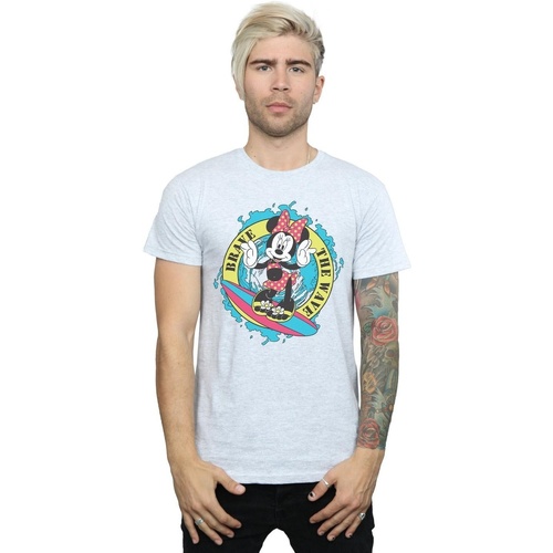 Abbigliamento Uomo T-shirts a maniche lunghe Disney Minnie Mouse Brave The Wave Grigio