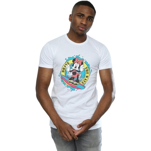 Abbigliamento Uomo T-shirts a maniche lunghe Disney Minnie Mouse Brave The Wave Bianco