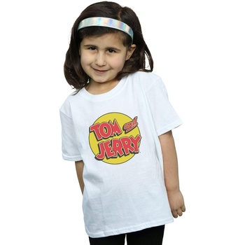 Abbigliamento Bambina T-shirts a maniche lunghe Dessins Animés Circle Logo Bianco