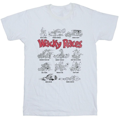 Abbigliamento Bambino T-shirt maniche corte Wacky Races Car Lineup Bianco