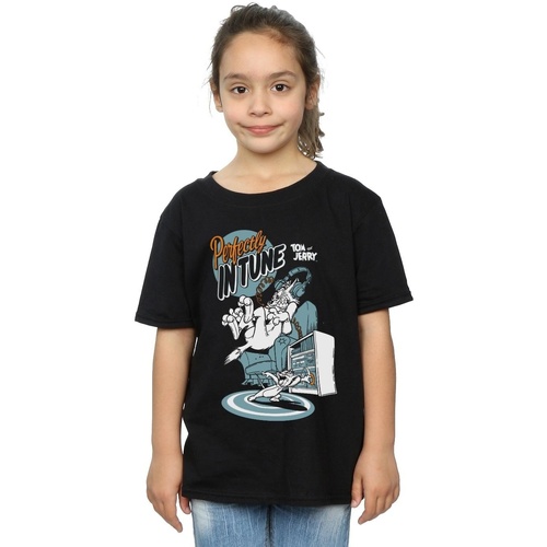 Abbigliamento Bambina T-shirts a maniche lunghe Dessins Animés Perfectly In Tune Nero