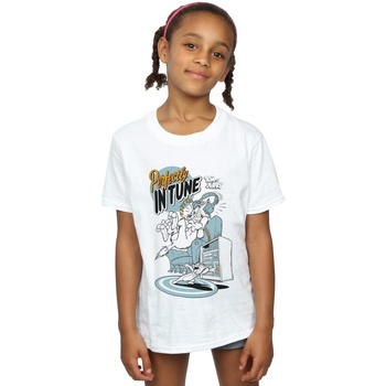 Abbigliamento Bambina T-shirts a maniche lunghe Dessins Animés Perfectly In Tune Bianco